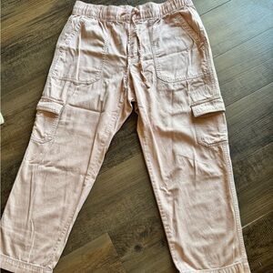 Gap Easy Pants Womens Medium Muted Pink Drawstring Ankle Length Pockets Lightwt
